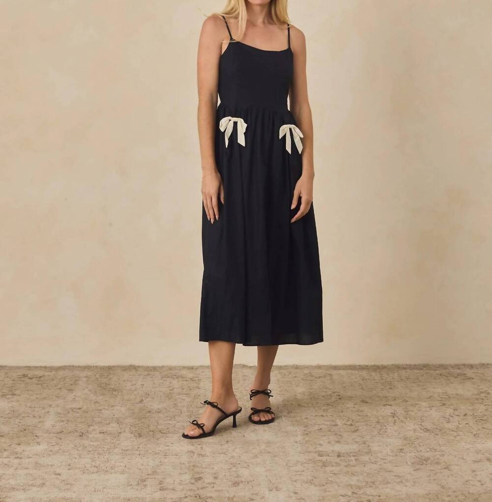 NEW NORALEE beatrice midi dress in black